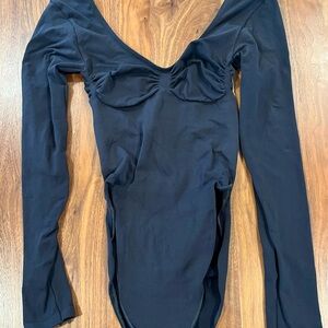 SKIMS Black Long Sleeve Bodysuit